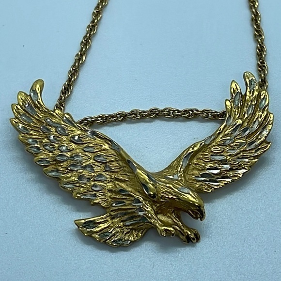 22 Karat Gold On Sterling Silver Eagle Necklace